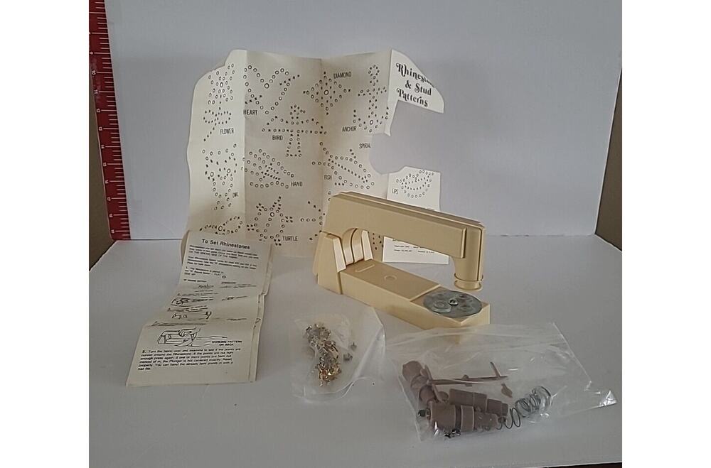Bedazzler Rhinestone And Stud Setter Machine Patterns Instructions Vtg 80s